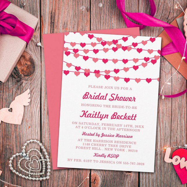 Invitación Cadena colgante Amor Corazones Bridal Shower (Subido por el creador)