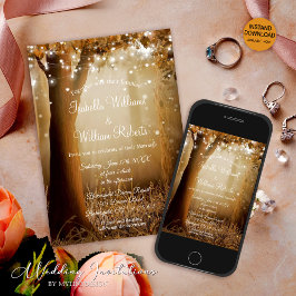 Invitación Cadena de árbol de país de moda ilumina Boda ruso