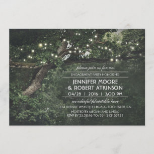 Invitación Cadena de árbol rústico enciende la fiesta de comp