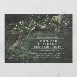 Invitación Cadena de árbol rústico ilumina ducha de novia for