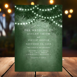 Invitación Cadena de árbol rústico Woodland ilumina Boda verd
