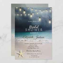 Invitación Cadena de bodas de playa ilumina ducha mareal mare