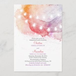 Invitación cadena de color de agua luces de juego elegante