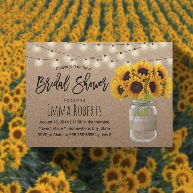 Invitación Cadena de girasol ilumina la ducha de novia de Kra (Subido por el creador)