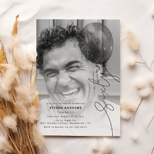 Invitación Cadena de globos Sixty   Cumpleaños 60 Foto Fiesta