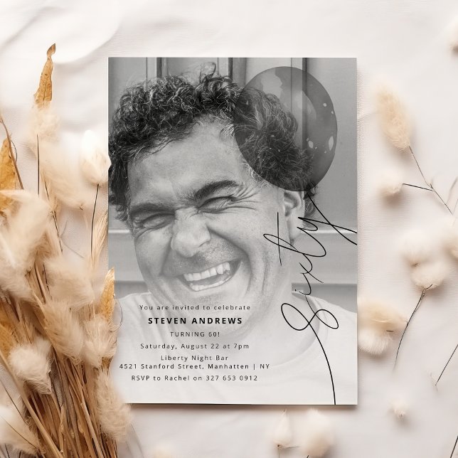 Invitación Cadena de globos Sixty | Cumpleaños 60 Foto Fiesta (Subido por el creador)