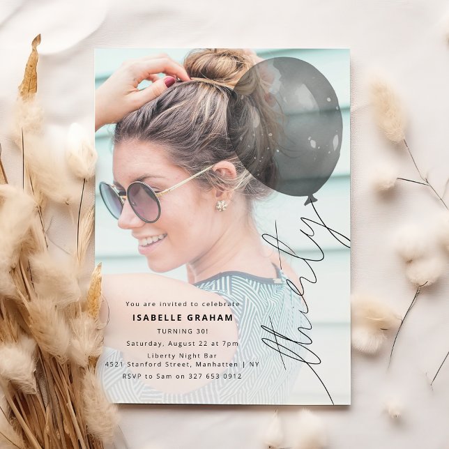 Invitación Cadena de globos treinta | Fiesta de cumpleaños nú (Subido por el creador)