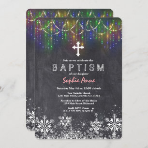 Invitación Cadena de invierno chica enciende copas de nieve b