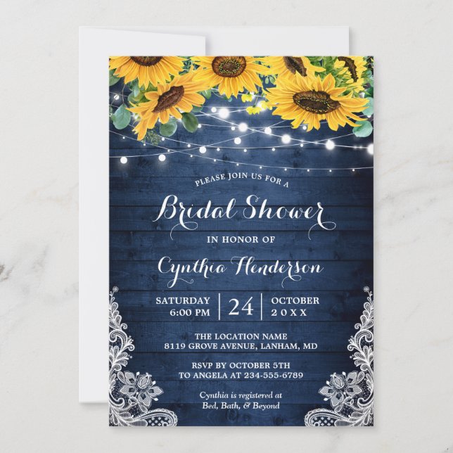 Invitación Cadena de la Armada Rusa Enciende La Ducha Bridal  (Anverso)
