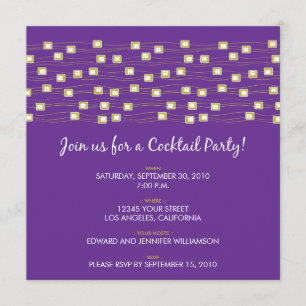 Invitación Cadena de luz Cóctel Fiesta Invite (violeta)