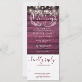 Invitación Cadena De Madera De Borgoña Enciende Todo En Un Bo