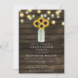 Invitación Cadena de madera de grano ilumina la graduación de