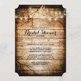 Invitación Cadena de madera de pajar ilumina ducha de novia r