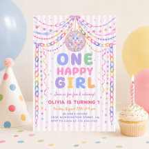 Cadena de papel de una niña feliz Cumpleaños Disco