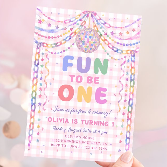 Invitación Cadena de papel Disco Diversión Cumpleaños 1 (Subido por el creador)