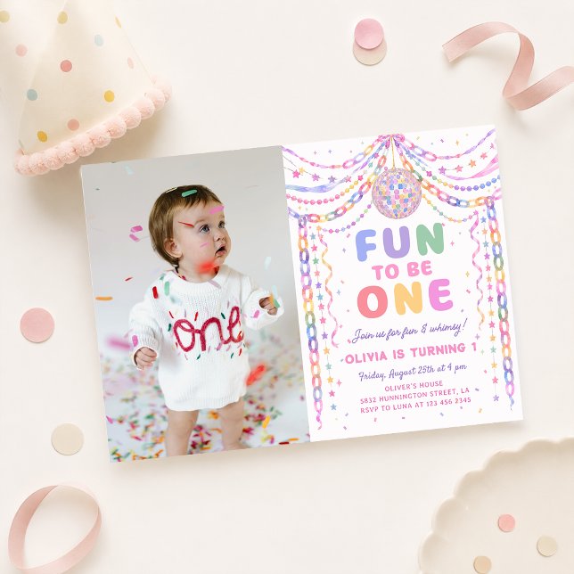 Invitación Cadena de papel Disco Diversión para ser Uno Cumpl (Subido por el creador)