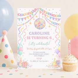 Invitación Cadena de papel pastel Bola de Disco caprichosa Cu