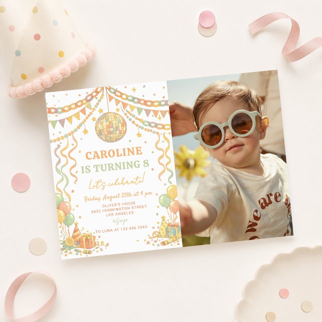 Invitación Cadena de papel pastel Bola de discoteca Cumpleaño (Subido por el creador)