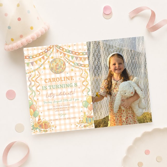 Invitación Cadena de papel pastel Bola de discoteca Cumpleaño (Subido por el creador)
