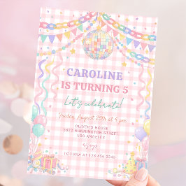 Invitación Cadena de papel pastel caprichosa Bola de Disco Cu