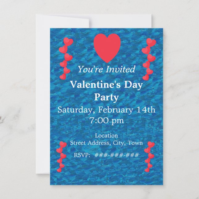 Invitación Cadena dorada de San Valentín de la sirena de los  (Anverso)