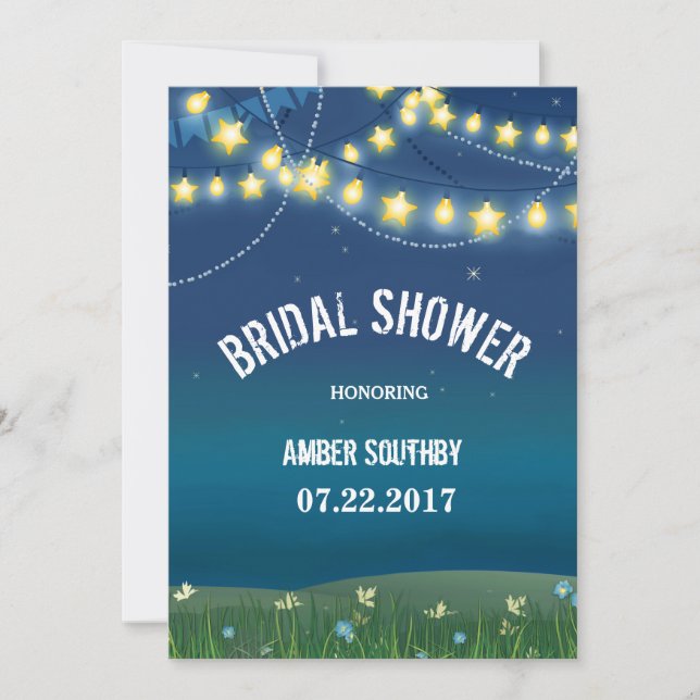 Invitación Cadena Meadow de la noche enciende ducha de novia (Anverso)