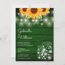 Invitación Cadena Rusa Ilumina Sunflower Mason Jars Boda