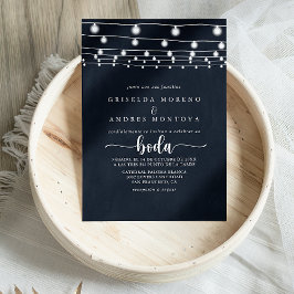 Invitación Cadena Rustica ilumina a Boda español