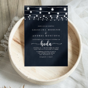 Invitación Cadena Rustica ilumina a Boda español