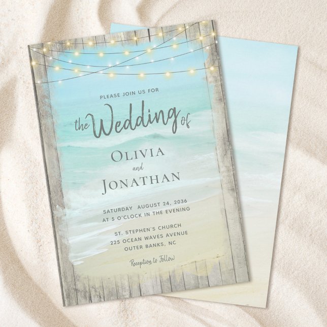 Invitación Cadena Rustica Ilumina Boda Playa de Destino (Subido por el creador)