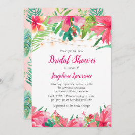 Invitación Cadena tropical ilumina ducha nupcial floral