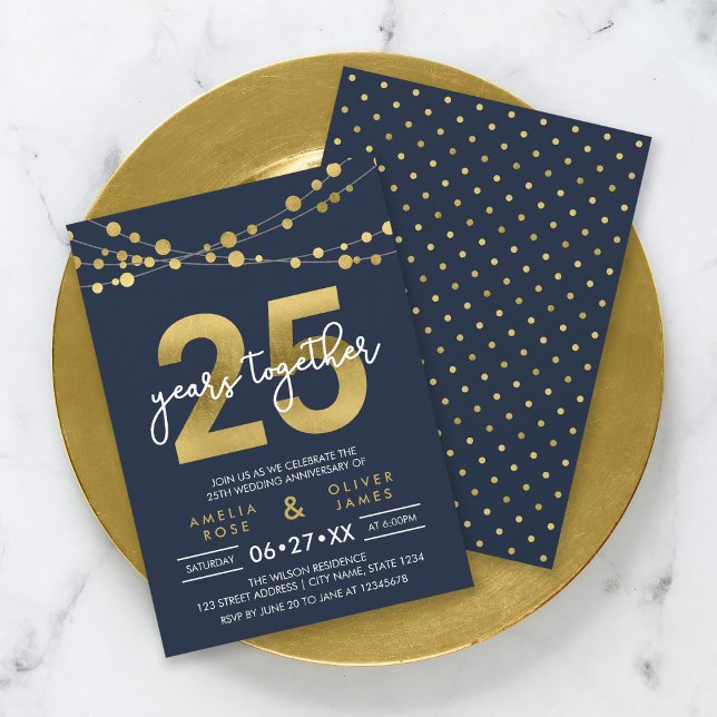 Invitación Cadenas azules de luces 25 años Boda (Subido por el creador)