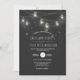 Invitación Cadenas de Boda de Luciérnagas de Mason Jars