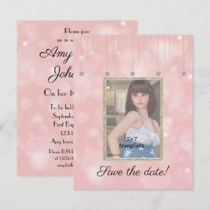 Invitación Cadenas de Diamantes Brillantes Dulces 16 Fotos