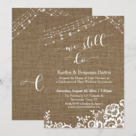 Invitación Cadenas de Luces con Encaje de Arpillera Seguimos 