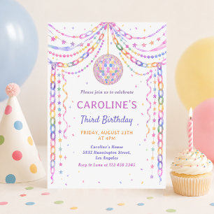 Invitación Cadenas de papel caprichosas Guirnalda de discotec