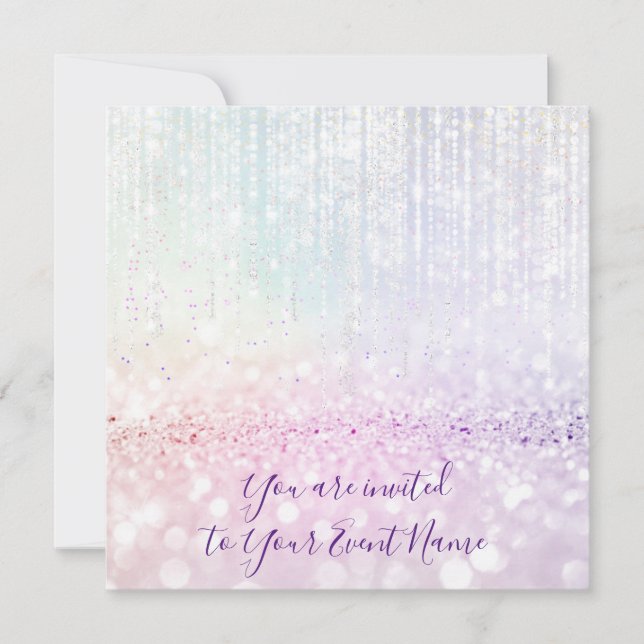 Invitación Cadenas dulces de pastel de novias 16 de Quinceane (Anverso)