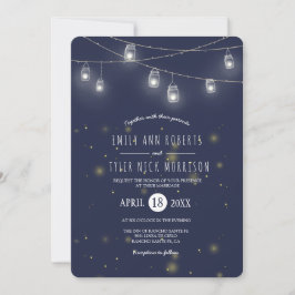 Invitación Cadenas rusticas de Mason Jars Luchan contra Boda