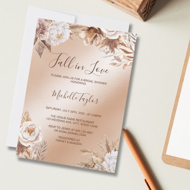 Invitación Cae Boho en el amor Copper Ducha nupcial Neutral (Subido por el creador)