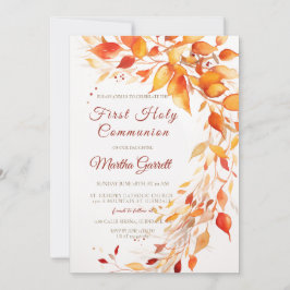 Invitación Cae deja la primera comunión amarilla y roja