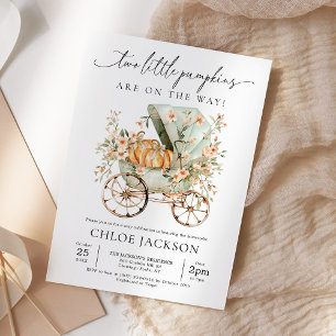 Invitación Cae dos pequeñas calabazas en el Baby Shower de lo