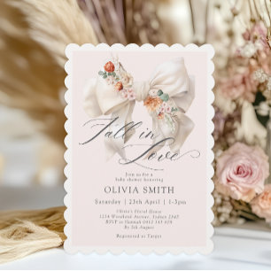 Invitación Cae el ocaso blanco floral en el amor Baby Shower