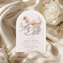 Cae el ocaso blanco floral en el amor Baby Shower