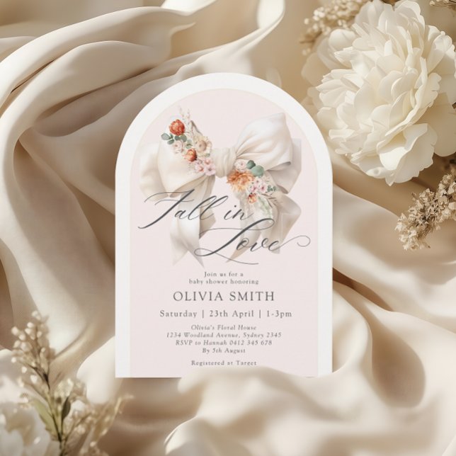 Invitación Cae el ocaso blanco floral en el amor Baby Shower (Subido por el creador)