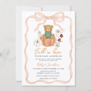 Invitación Cae el oso en el Baby Shower de la calabaza de amo