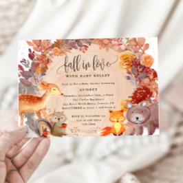 Invitación Cae en amor animales de Woodland, un Baby Shower r