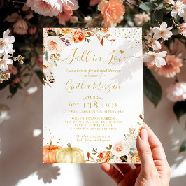 Invitación Cae en amor Moda de oro otoño ducha de novia flora