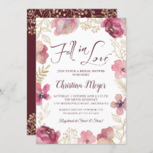 Cae en amor Oro Morado Floral Bridal Shower