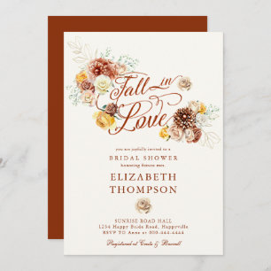 Invitación Cae en amor Otoño Bouquet Bridal Shower