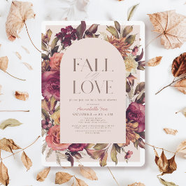 Invitación Cae en amor Otoño Wreath Arch ducha de novia rosa